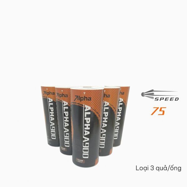 Cầu Lông Alpha 900 Speed 75 (3 Quả/Ống) – Đen Cam Năng Động