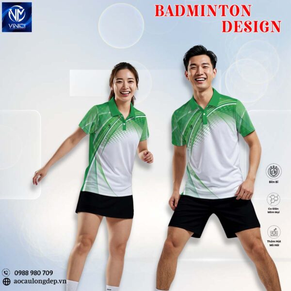 Áo cầu lông Vinici Sport Xanh Lá Năng Động