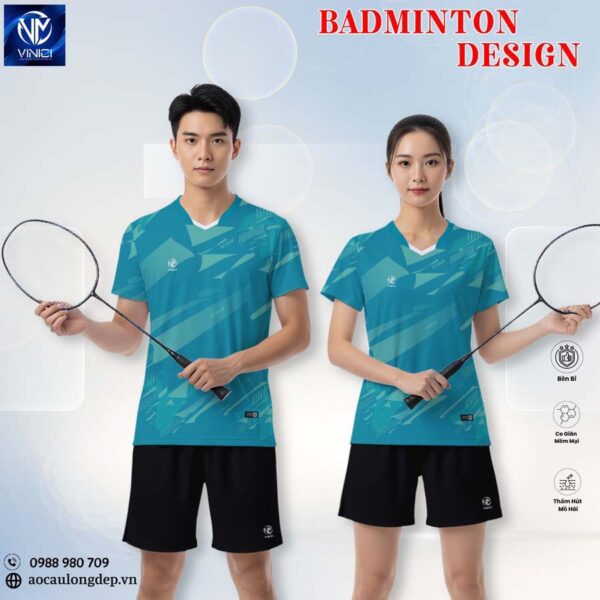 Áo Cầu Lông Vinici Sport Xanh Dương Nam Nữ - Thiết Kế Năng Động, Chất Liệu Cao Cấp