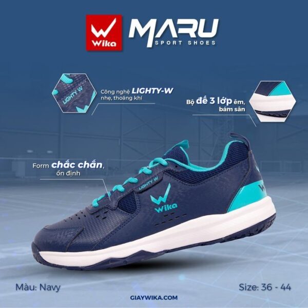 Giày thể thao Wika MARU Xanh Navy - Trẻ trung, chuyên nghiệp, thoải mái vận động