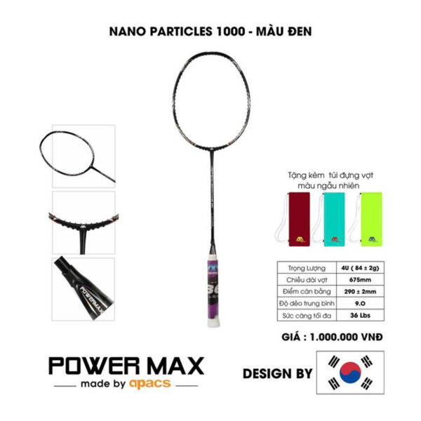Vợt Cầu Lông Nano Particles 1000 Màu Đen – Sang Trọng & Cá Tính